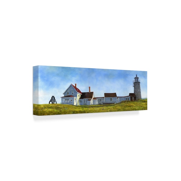 John Morrow 'Monhegan Island Light' Canvas Art,8x24